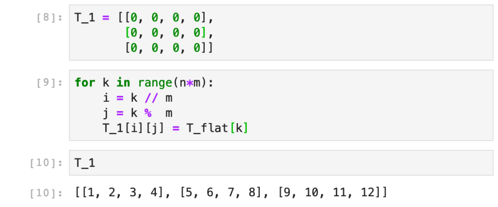 Array to Matrix 
